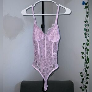 Lilac purple lace body suit